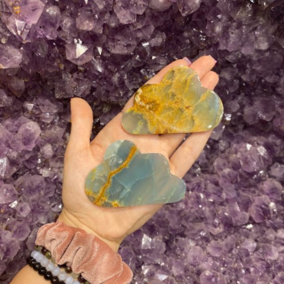 Argentinian Blue Calcite Cloud with Easel Stand, Boho Decor, Kids Bedroom Decor - Picture 3 of 9